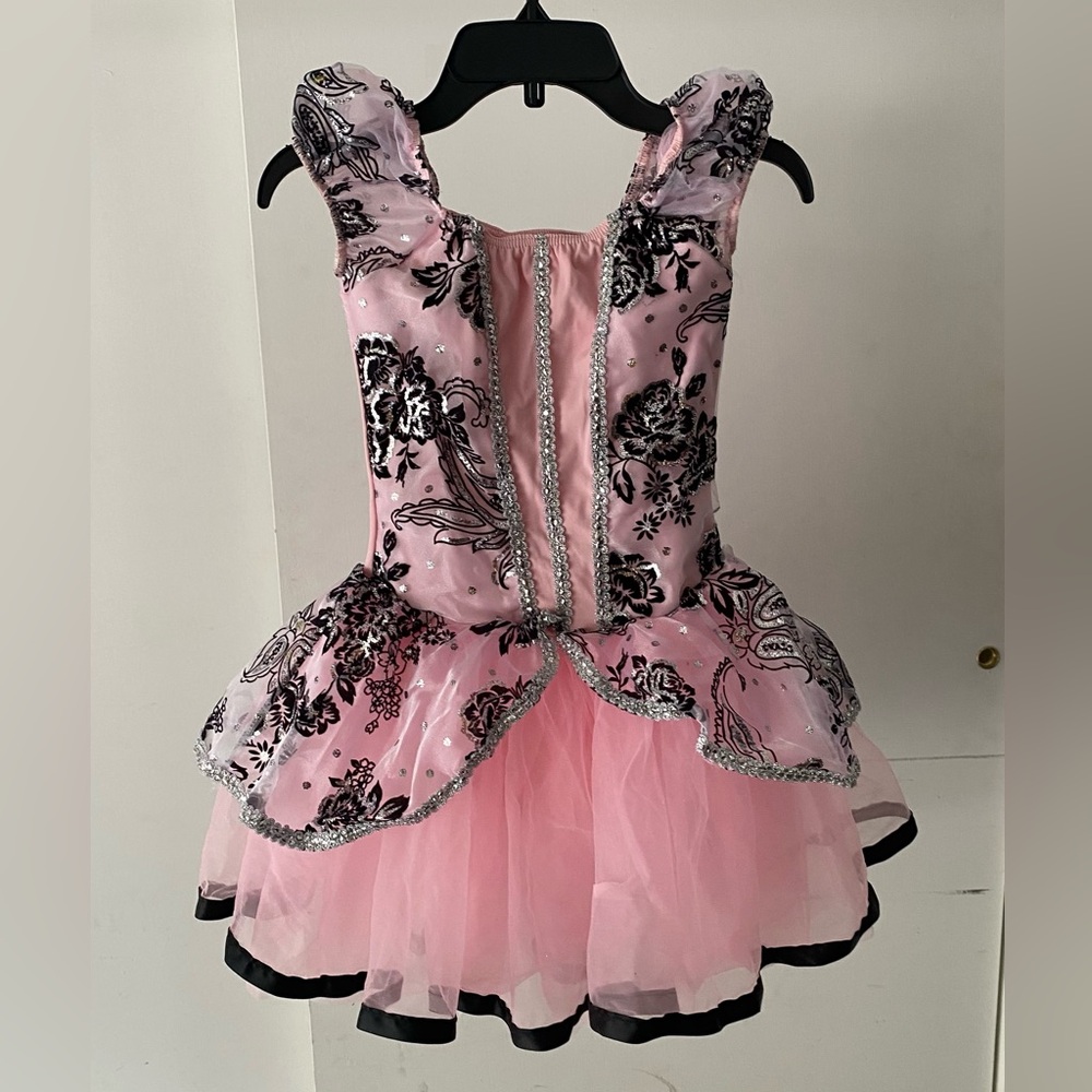 Weissman Girl's Ballet Pink Tutu with Silver and Black Accents Dance Costume